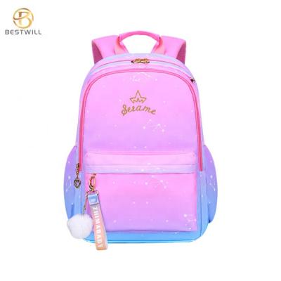 Розовый водонепроницаемый школьный рюкзак, холст, книжная сумка, школьная сумка для девочек