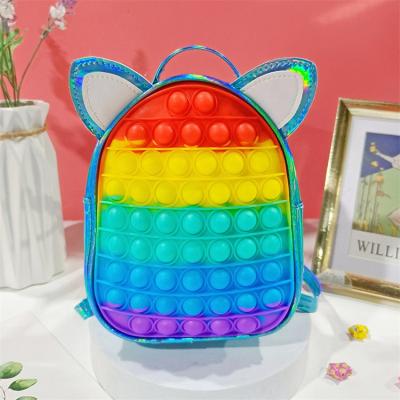 Rainbow pop it напечатанная на 3D школьная сумка